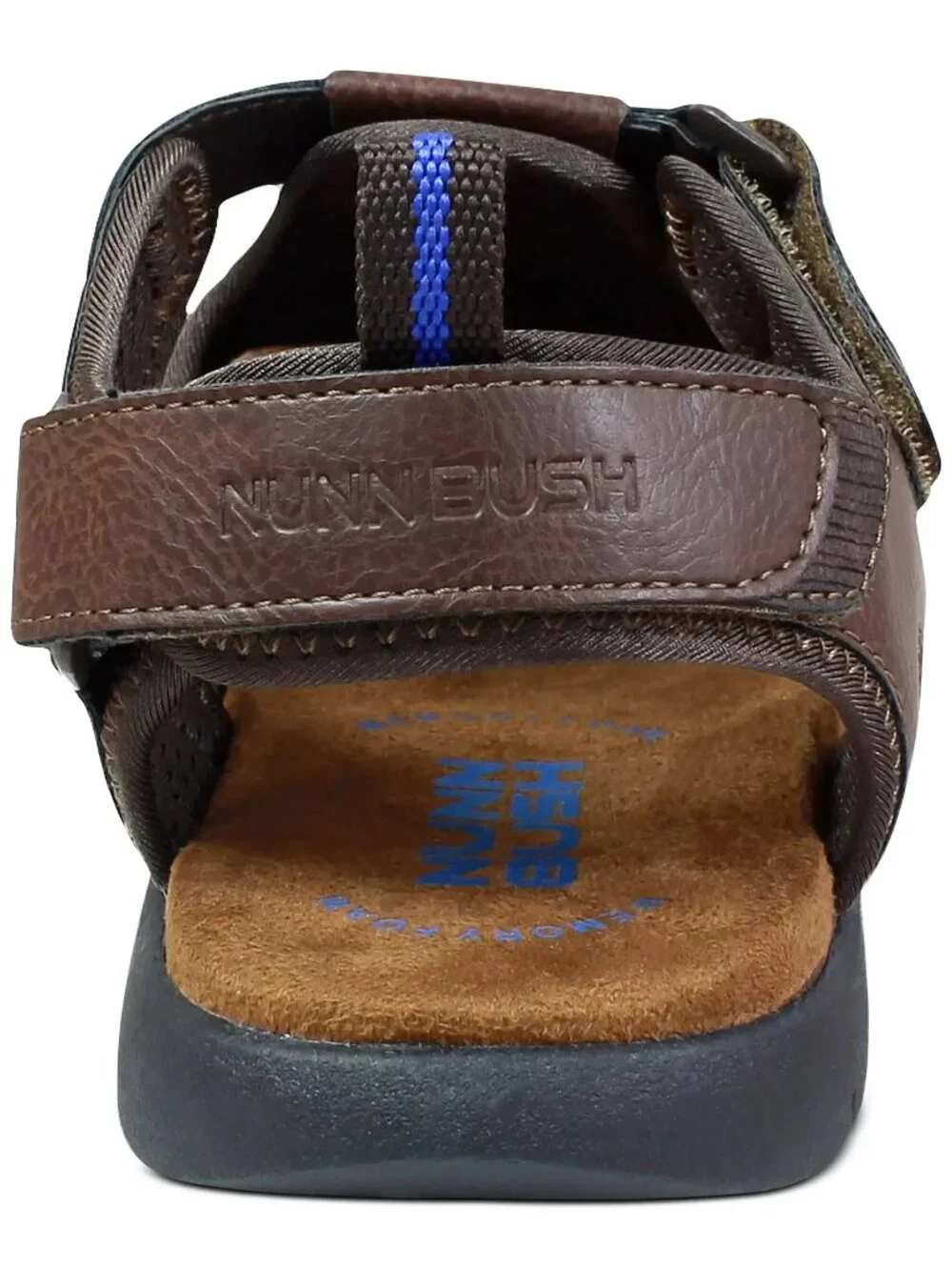 Nunn Bush Brown Leather Rio Grande Fisherman Toe Velcro closure Sandals Sz 13 M